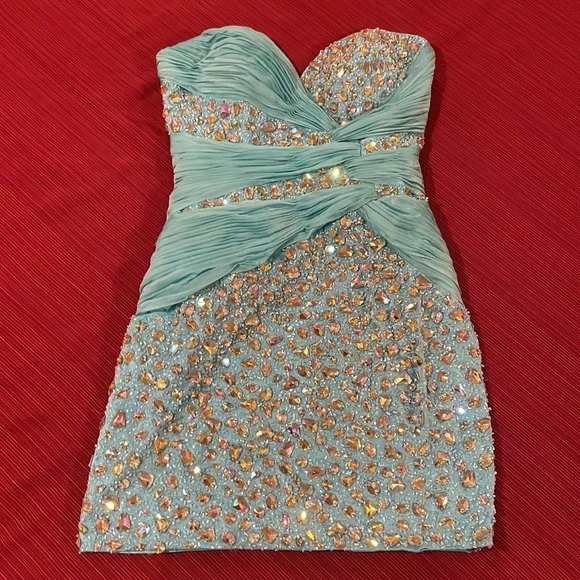Mori Lee Dresses | Mori Lee Pageant/ Homecoming Cocktail Dress | Color: Blue/Gold | Size: 4 | Schraufnagelkm's Closet